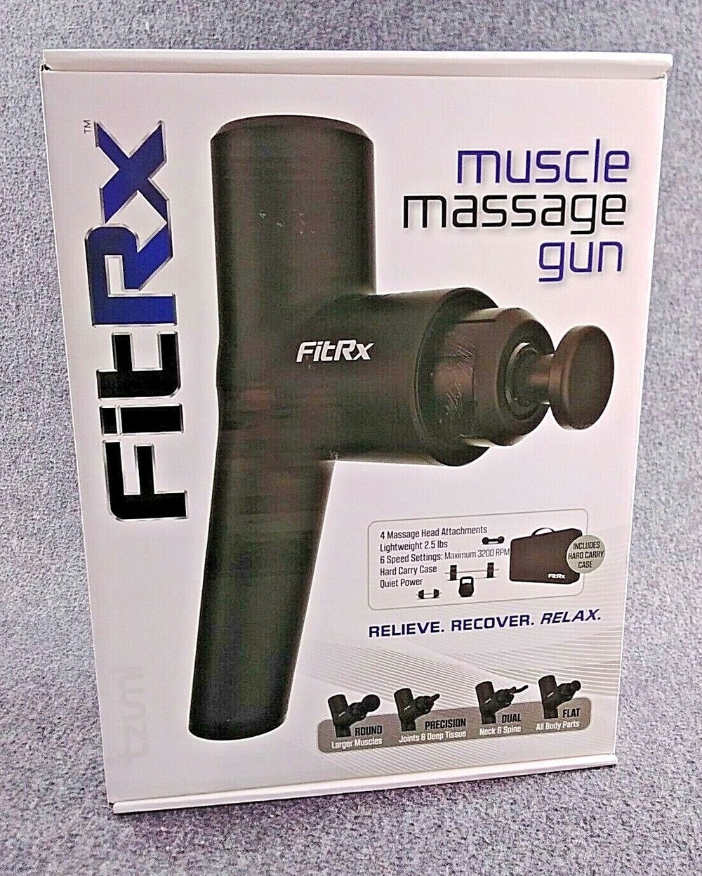 FitRx Massage Gun Handheld Deep Tissue Percussion Massager NEW